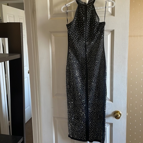 Sheer black silver studded midi dress - Picture 2 of 2